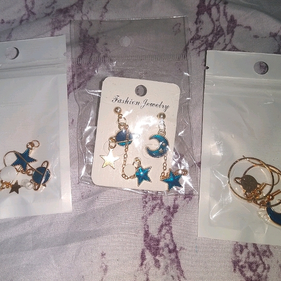 Sun and moon fashion jewelery earrings - Picture 1 of 5